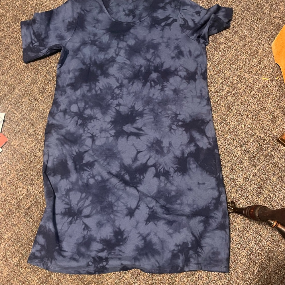 Navy Tie-Dye T Shirt Dress